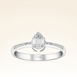 0,27 Karat Baget Pırlanta Yüzük - 1