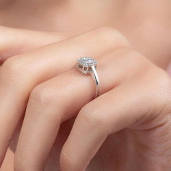 0,27 Karat Baget Pırlanta Yüzük - PR00616 - 7