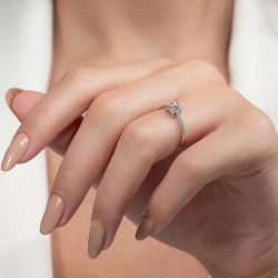 0,27 Karat Kolu Taşlı Baget Pırlanta Yüzük - 6