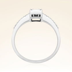 0,27 Karat Kolu Taşlı Baget Pırlanta Yüzük - 3