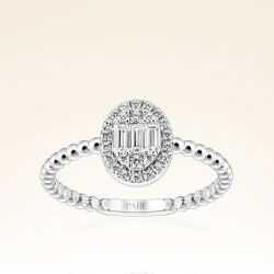 0,27 Karat Baget Pırlanta Yüzük - 1