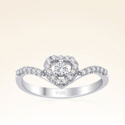 0,27 Karat Pırlanta Tasarım Kalp Yüzük - 1