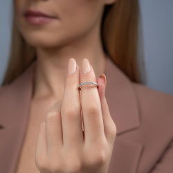 0,27 Karat Pırlanta Yarımtur Yüzük - PR00770 - 3