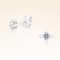 0,27 Karat Tektaş Pırlanta Küpe - 1