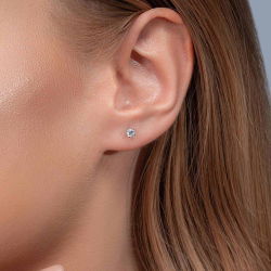 0,27 Karat Tektaş Pırlanta Küpe - PR00479 - 3