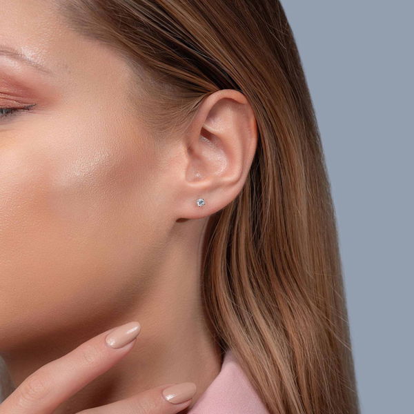 0,27 Karat Tektaş Pırlanta Küpe - Pare Pırlanta