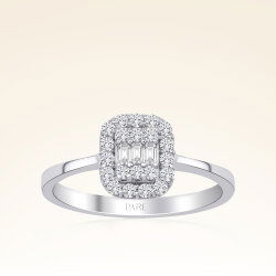 0,28 Karat Baget Pırlanta Yüzük - 1