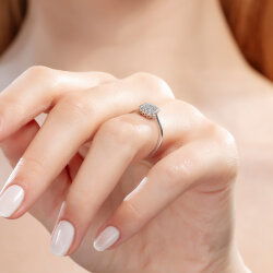 0,28 Karat Baget Pırlanta Yüzük - 5