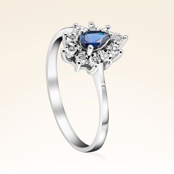 0,28 Karat Efektli Safir Pırlanta Yüzük - Pare Pırlanta