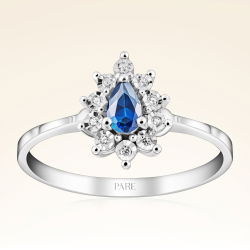 0,28 Karat Efektli Safir Pırlanta Yüzük - PR00987 - 1
