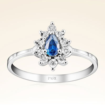 0,28 Karat Efektli Safir Pırlanta Yüzük - PR00987 - Pare Pırlanta