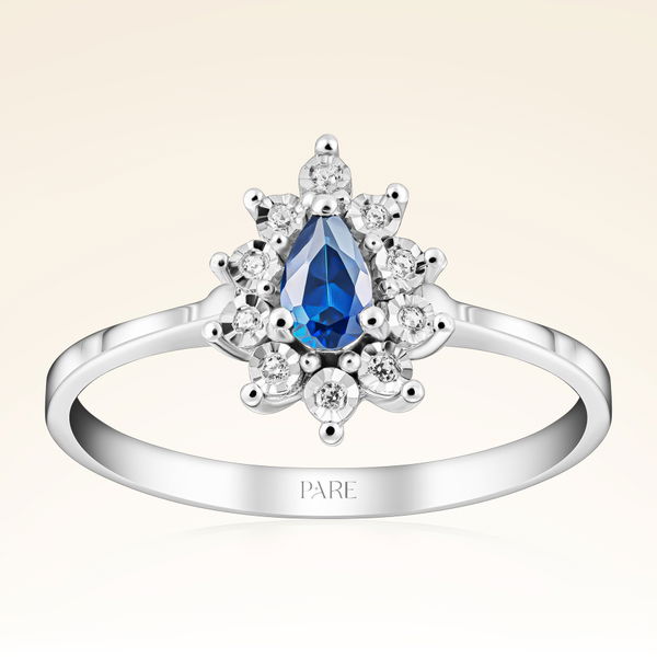 0,28 Karat Efektli Safir Pırlanta Yüzük - Pare Pırlanta