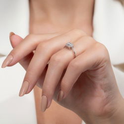 0,28 Karat Kolu Taşlı Baget Pırlanta Yüzük - PR00127 - 6