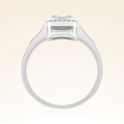 0,28 Karat Kolu Taşlı Baget Pırlanta Yüzük - PR00127 - 3