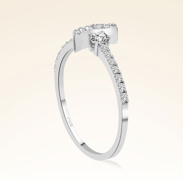 0,28 Karat Kolu Taşlı Trend Pırlanta Yüzük - Pare Pırlanta