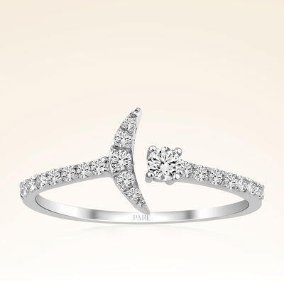 0,28 Karat Kolu Taşlı Trend Pırlanta Yüzük - Pare Pırlanta