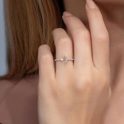0,28 Karat Kolu Taşlı Trend Pırlanta Yüzük - PR00759 - 3