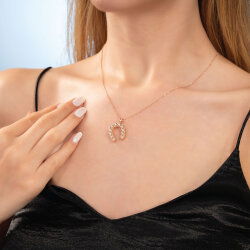0,28 Karat Pırlantalı Nal Trend Kolye - 2