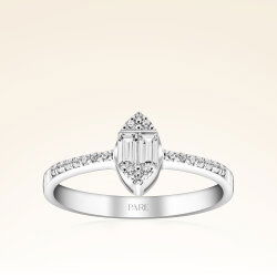 0,29 Karat Baget Pırlanta Yüzük - 1