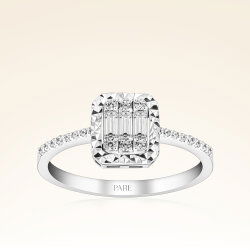 0,29 Karat Efektli Baget Pırlanta Yüzük - 1