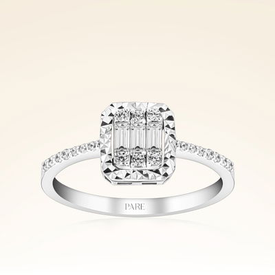 0,29 Karat Efektli Baget Pırlanta Yüzük - Pare Pırlanta