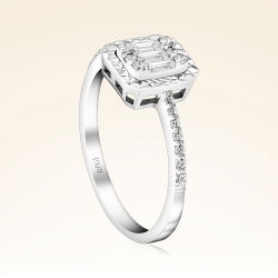 0,29 Karat Efektli Baget Pırlanta Yüzük - 2