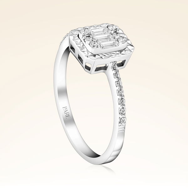 0,29 Karat Efektli Baget Pırlanta Yüzük - Pare Pırlanta