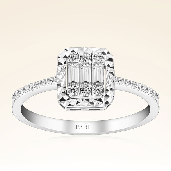 0,29 Karat Efektli Baget Pırlanta Yüzük - Pare Pırlanta