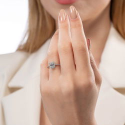 0,29 Karat Efektli Baget Pırlanta Yüzük - 3