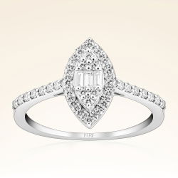 0,29 Karat Kolu Taşlı Baget Pırlanta Yüzük - PR00048 - 1