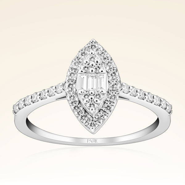 0,29 Karat Kolu Taşlı Baget Pırlanta Yüzük - Pare Pırlanta