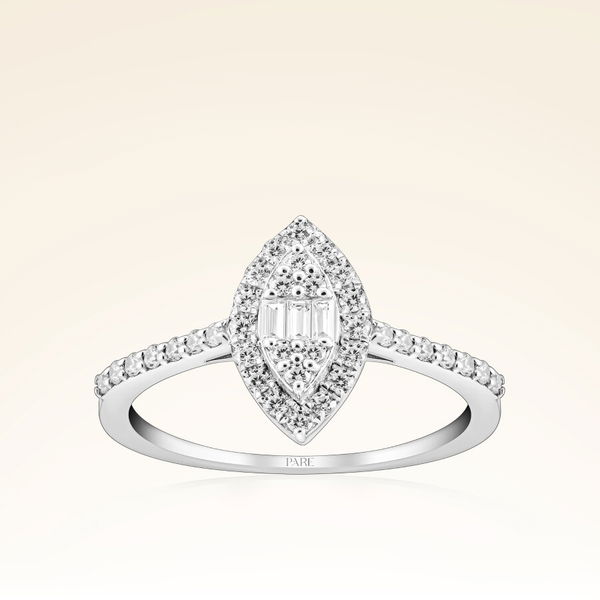 0,29 Karat Kolu Taşlı Baget Pırlanta Yüzük - Pare Pırlanta