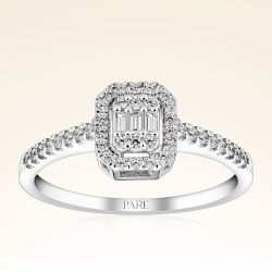 0,29 Karat Kolu Taşlı Baget Pırlanta Yüzük - PR00652 - 1