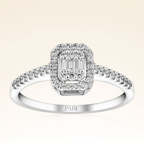 0,29 Karat Kolu Taşlı Baget Pırlanta Yüzük - Pare Pırlanta