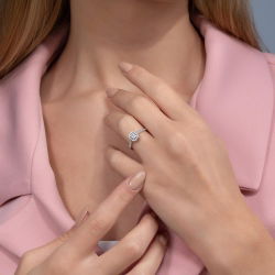 0,29 Karat Kolu Taşlı Baget Pırlanta Yüzük - PR00652 - 4