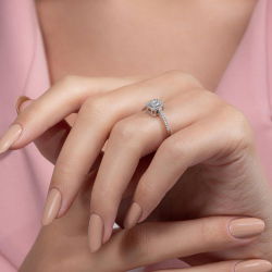 0,29 Karat Kolu Taşlı Baget Pırlanta Yüzük - PR00652 - 6