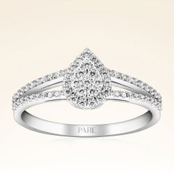 0,29 Karat Pırlanta Kolu Taşlı Damla Yüzük - PR00108 - 1