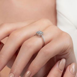 0,29 Karat Kolu Taşlı Baget Pırlanta Yüzük - PR00117 - 7