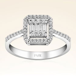 0,29 Karat Kolu Taşlı Baget Pırlanta Yüzük - PR00117 - 1