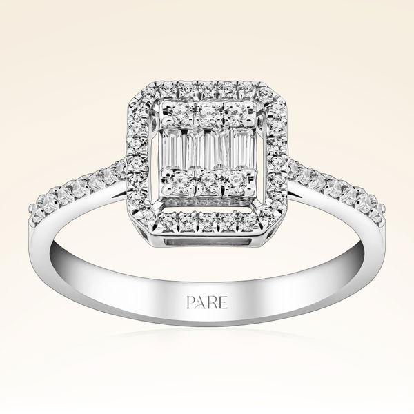 0,29 Karat Kolu Taşlı Baget Pırlanta Yüzük - Pare Pırlanta