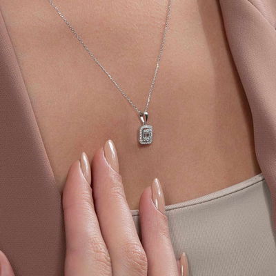 0,29 Karat Pırlanta Baget Kolye - Pare Pırlanta