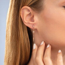 0,29 Karat Pırlantalı Trend Küpe - 2