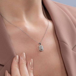 0,30 Karat Baget Pırlanta Kolye - PR00756 - 2