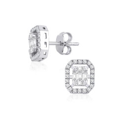 0,30 Karat Baget Pırlanta Küpe - PR01340 - 2