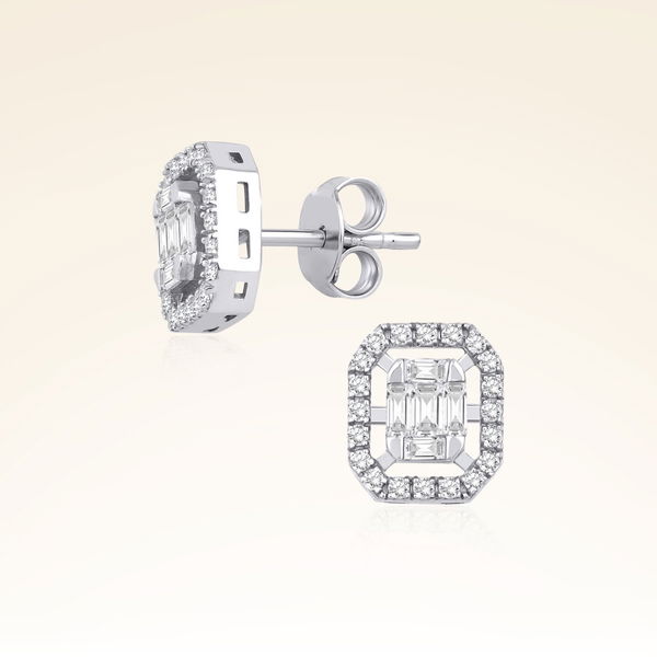 0,30 Karat Baget Pırlanta Küpe - Pare Pırlanta