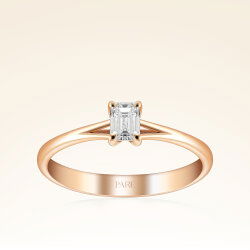 0,30 Karat Oktagon Tektaş Pırlanta Yüzük - 1