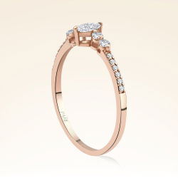 0,30 Karat Pırlanta Oval Taşlı Rose Yüzük - PR01132 - 2