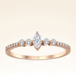 0,30 Karat Pırlanta Oval Taşlı Rose Yüzük - PR01132 - 1