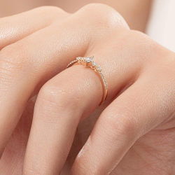 0,30 Karat Pırlanta Oval Taşlı Rose Yüzük - PR01132 - 4
