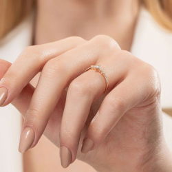 0,30 Karat Pırlanta Oval Taşlı Rose Yüzük - PR01132 - 6